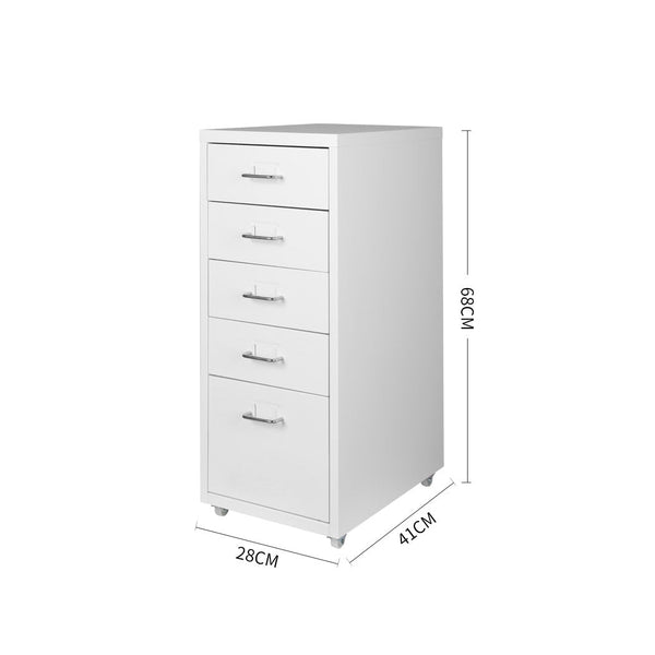 Levede 5 Drawer Office Cabinet Drawers White Filing Cabinets