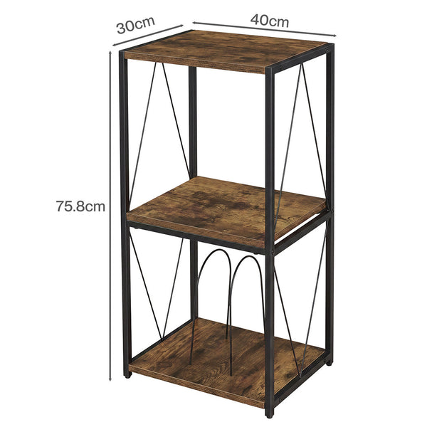 Levede Retro Record Player Stand With Vinyl Storage 3 Tier 100 Lp Capacity Tv Stands & Mounts