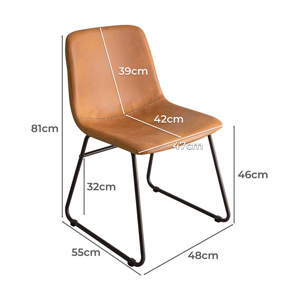 Levede 2X Kitchen Table Brown Dining Chairs