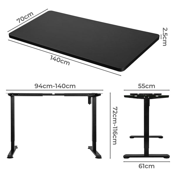 Levede Motorised Standing Desk Adjustable 140Cm Black 1000X 1Mm Standing Desks