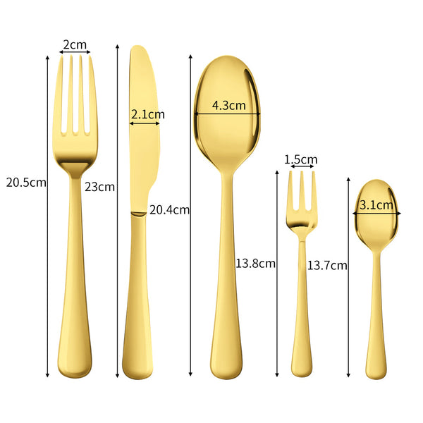 Stainless Steel Cutlery Set Travel Knife Gold Cutlery Sets