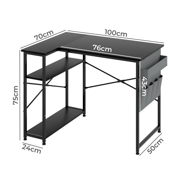 Levede Shaped Gaming Computer Desk Corner Table Home Home Office Desks