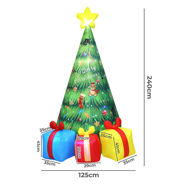 Santaco Inflatable Led Christmas Tree With Music 240Cm Seasonal Decorations