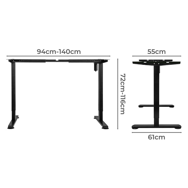 Levede Motorised Standing Desk Frame Black Single Standing Desks