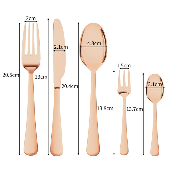 Stainless Steel Cutlery Set Glossy Knife Rose Gold Cutlery Sets