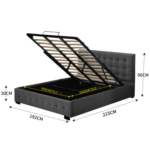 Levede King Fabric Bed Frame Tufted Dark Grey Stylish And Comfortable Sleep Solution For Bedroom King Bed Frames