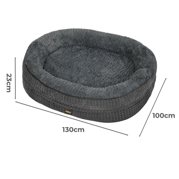 Pawz Orthopedic Plush Dog Bed Grey Xxxl Washable Cushion Pet Beds