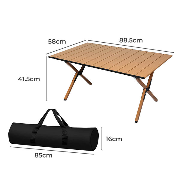 Levede Folding Camping Table Portable Oak Camping Tables