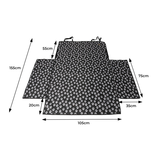 Pawz Pet Boot Car Seat Cover Hammock Black Pet Transport