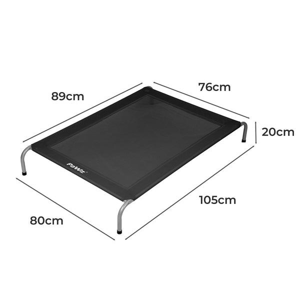 Pawz Elevated Trampoline Pet Bed Dog L Black Large Pet Beds