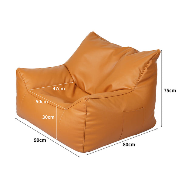 Marlow Bean Bag Chair Cover Pu Indoor Brown Bean Bags & Inflatables