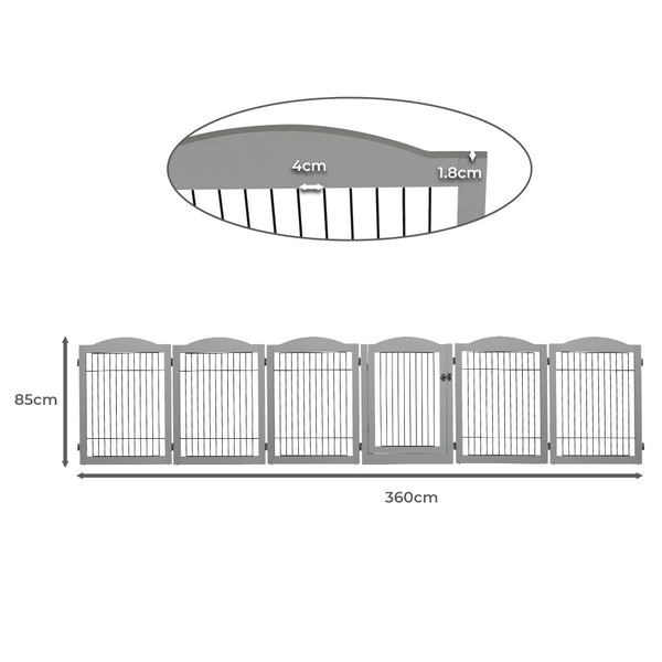 Pawz 6 Panels Pet Dog Playpen Puppy Grey Secure And Spacious Area For Pets To Rest Fences & Pens