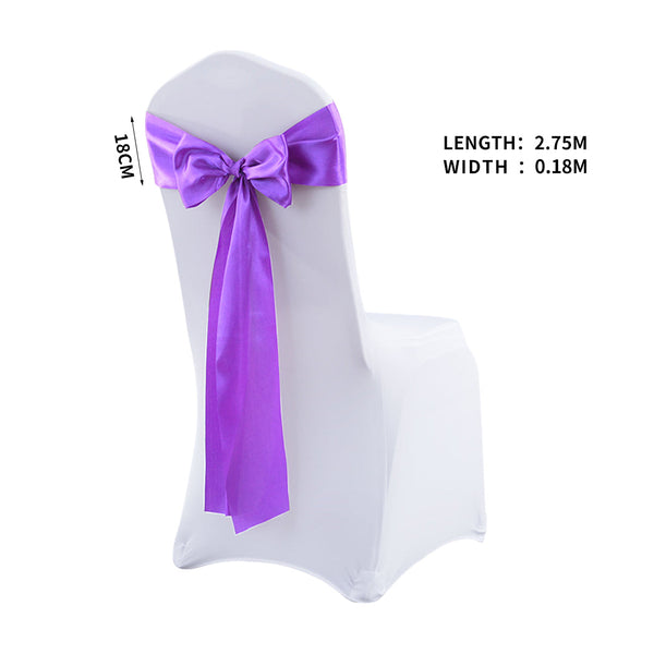 20X Multicoloured Satin Chair Sashes Lavender Chair Covers