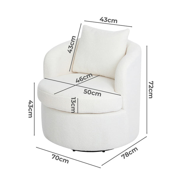Levede Fleece Swivel Chair Chairs