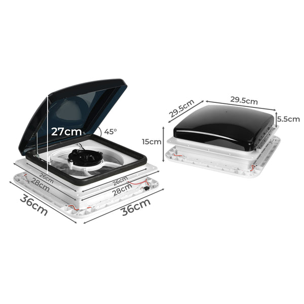 Manan Roof Vent Hatch Rv Shower Air Exhaust 12V Fan Led Light Trailer Roof Vents