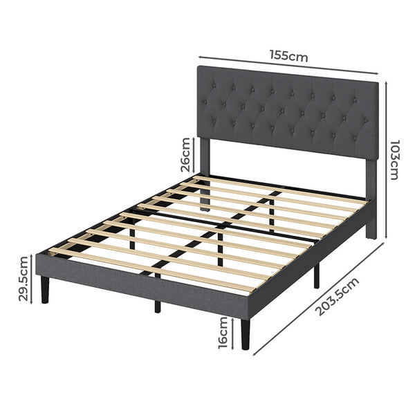 Levede Bed Frame Upholstered Platform Mattress Base Queen Queen Bed Frames