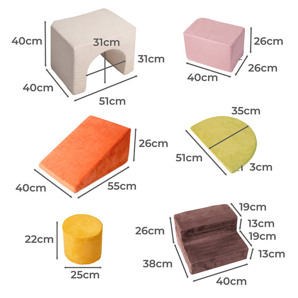 Bopeep 7 Piece Kids Climbing Foam Blocks Playset For Toddlers Activity Toys