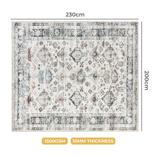 Marlow Floor Rug Short Pile Washable Soft Plush Non Slip Carpet 200X230 Cm Rugs