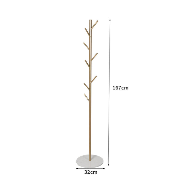 Levede Coat Rack Hat Clothes Stand Hanger Gold Stylish Home Storage Solution Coat & Hat Racks