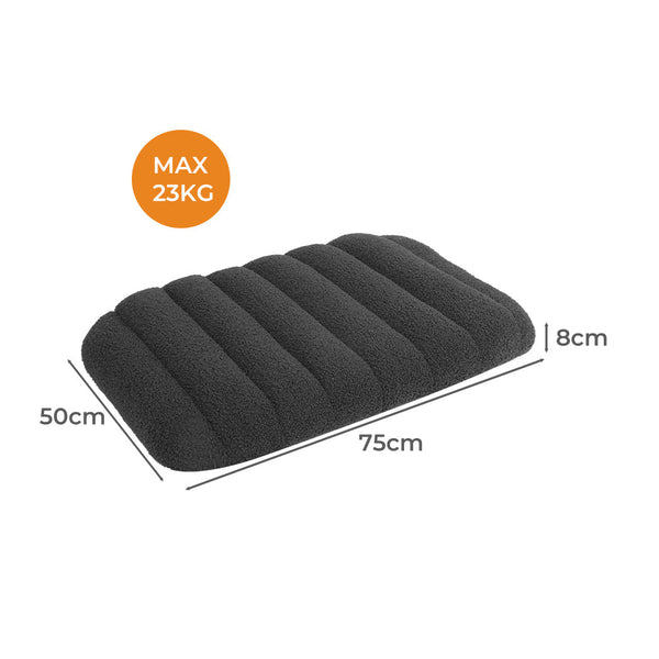 Pawz M Size Orthopedic Dog Bed With Sherpa Plush Removable Cover In Grey Pet Beds