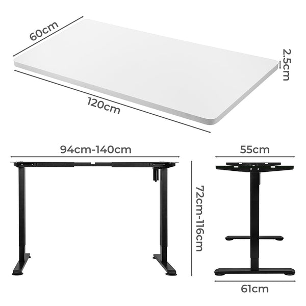 Levede Motorised Standing Desk Height 120Cm White 800X 1.5Mm Standing Desks