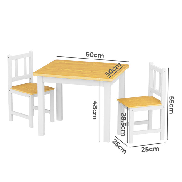 Bopeep Kids Table And Chairs Set Wooden 3Pcs Study Play Outdoor Play Sets