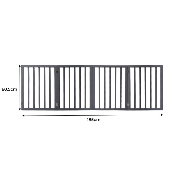Pet Gate Dog Fence Retractable Grey 185Cm X 60.5Cm 1.8Cm Fences & Pens