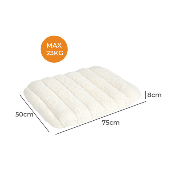 Pawz M Size Orthopedic Dog Bed With Sherpa Plush Removable Cover In White Pet Beds