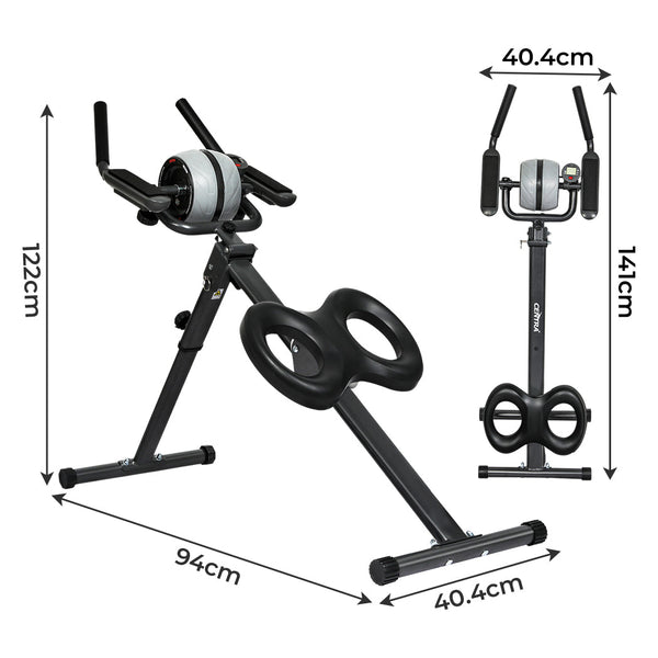Centra Folding Ab Machine Roller Wheel Workout Mat Abdominal Machines