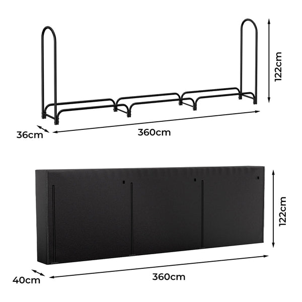 Moyasu Outdoor Firewood Rack Storage With Cover Firewood Racks