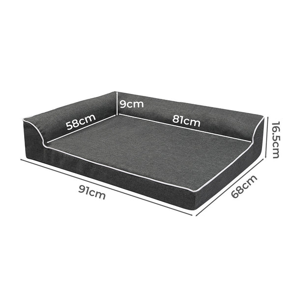 Pawz Orthopedic Dog Bed L Grey Premium Comfort And Support For Large Dogs Pet Beds