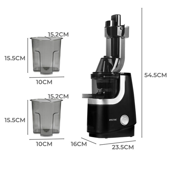 Spector Slow Juicer Cold Press Whole Black Juicers
