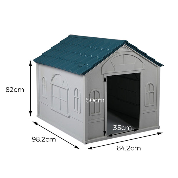 Pawz Dog Kennel Outdoor Indoor Pet Plastic Xl Blue Dog Kennels