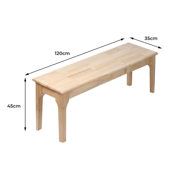Levede 1X Bench Seat Solid Wood Oak 120Cm Dining Chairs