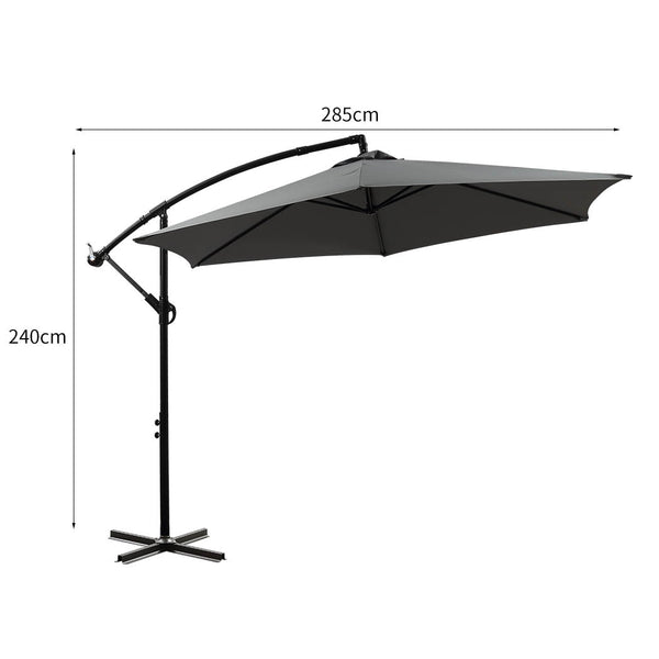Mountview 3M Cantilever Outdoor Umbrella Grey Stylish Shade For Patio And Garden Spaces Patio Umbrellas