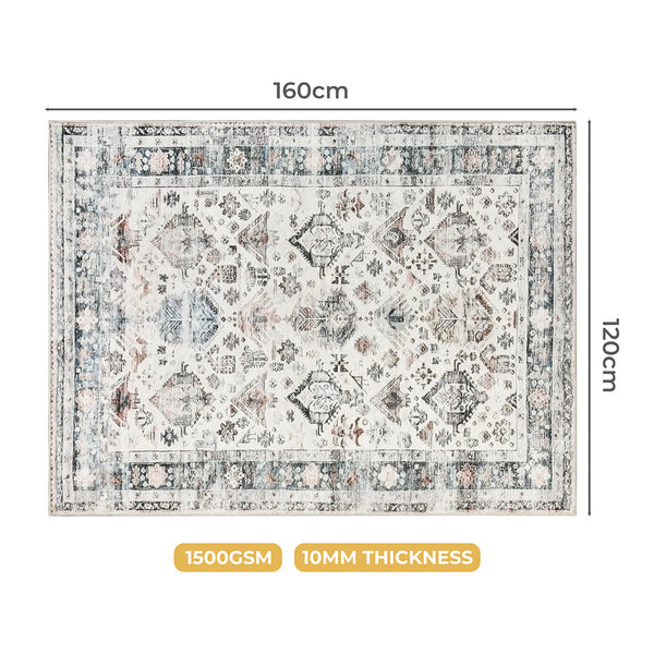 Marlow Floor Rug Short Pile Washable Soft Plush Non Slip Carpet 160X120 Cm Rugs