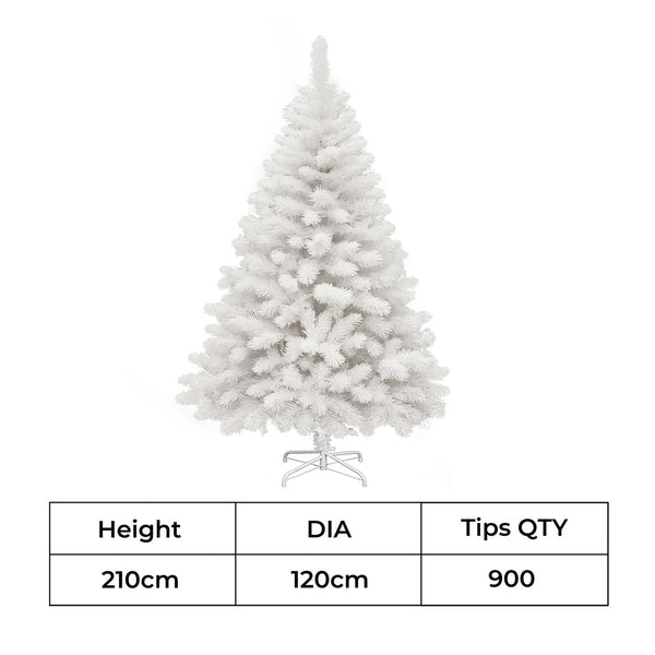 Santaco 2.1M 900 Tips White Christmas Tree Seasonal Decorations