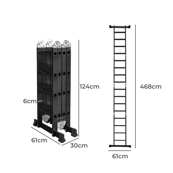 Traderight Multi Purpose Ladder Aluminium 4.7Meter Ladders