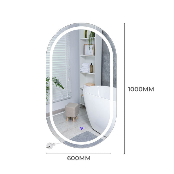 Emitto Led Wall Mirror Oval Anti Fog 60X100cm Mirrors