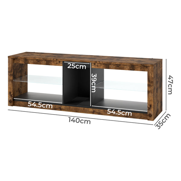 Levede Tv Stand Cabinet Glass Display Storage Shelves Tv Stands & Mounts