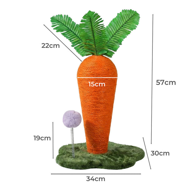 Pawz Cat Scratching Post Cute Carrot 34Cm X 30Cm 57Cm Furniture & Scratchers