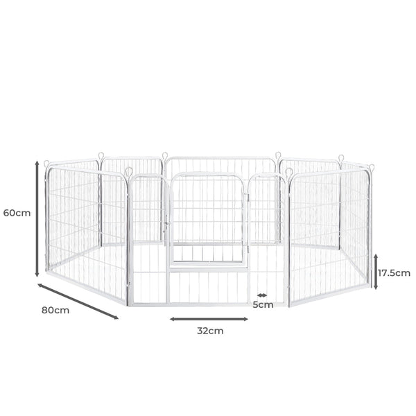 Pawz 8 Panel 24" Pet Dog Playpen Puppy White Sturdy And Safe Enclosure For Small Pets Fences & Pens
