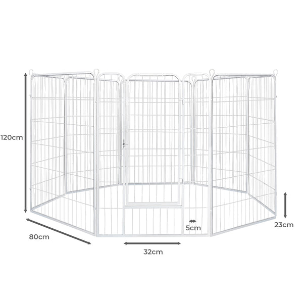 Pawz 8 Panel 48'' Pet Dog Playpen Puppy White 4Kg Chicken Fences & Pens