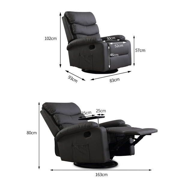 Levede Massage Chair Recliner 360 Swivel Black Electric Massage Chairs