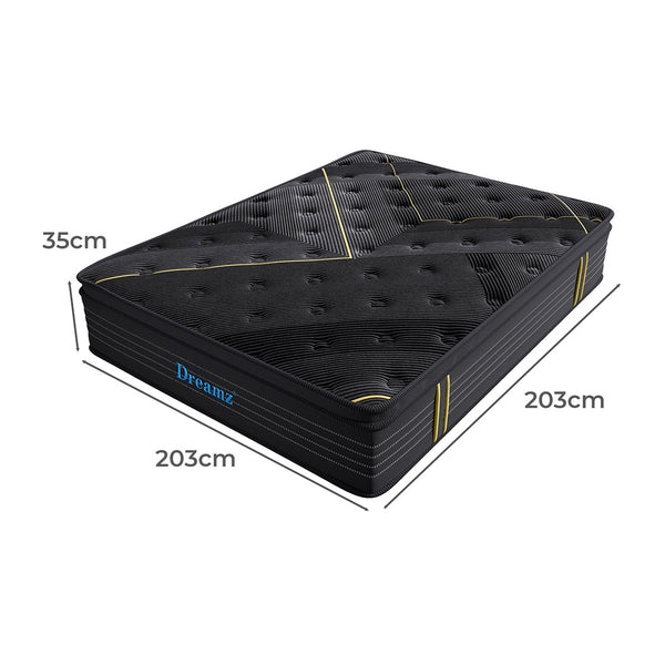 Dreamz Super King 35Cm Bamboo Euro Top Spring Mattress Mattress Toppers & Protectors