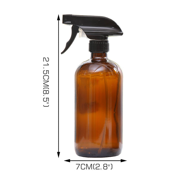 6X 500Ml Amber Black Glass Spray Bottles Trigger Watering Cans & Spray Bottles
