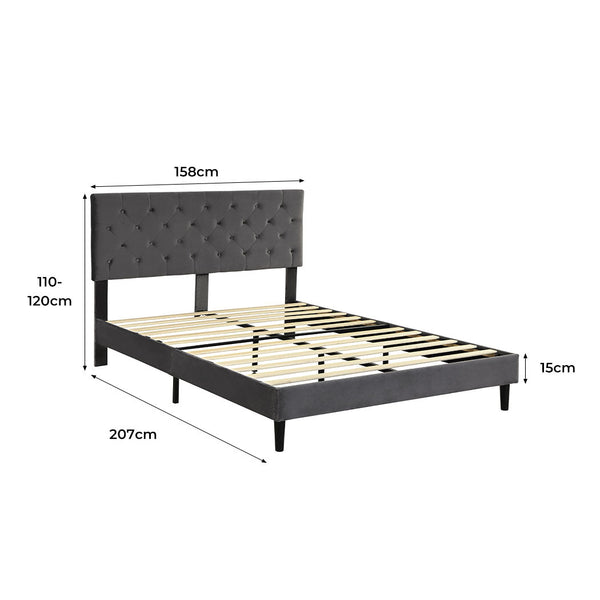Levede Bed Frame Queen Size Mattress Grey Queen Bed Frames