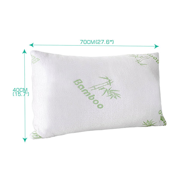 Dreamz 2X Memory Foam Pillow With Bamboo Cover 70X40cm Pillows