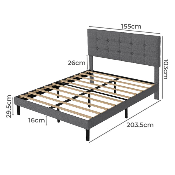 Levede Bed Frame Upholstered Platform Mattress Base Queen Queen Bed Frames
