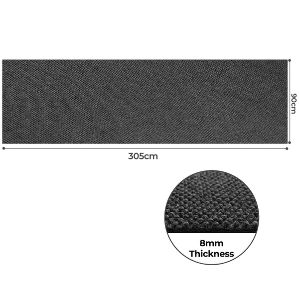 Marlow Extra Large Floor Rug Outdoor 90Cm X 305Cm Grey Rugs